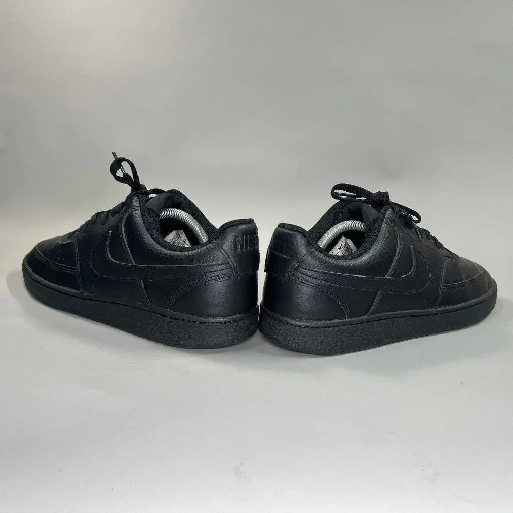 Nike Court‎ Vision Low Shoes Men's Size 11 Black Leather Classic Retro Sneakers